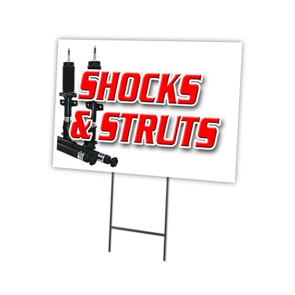 Shocks&Struts Yard Sign & Stake outdoor plastic coroplast window, C-1824 Shocks&Struts